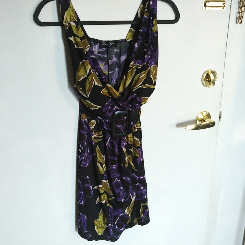 Gorgeous purple flower mini dress